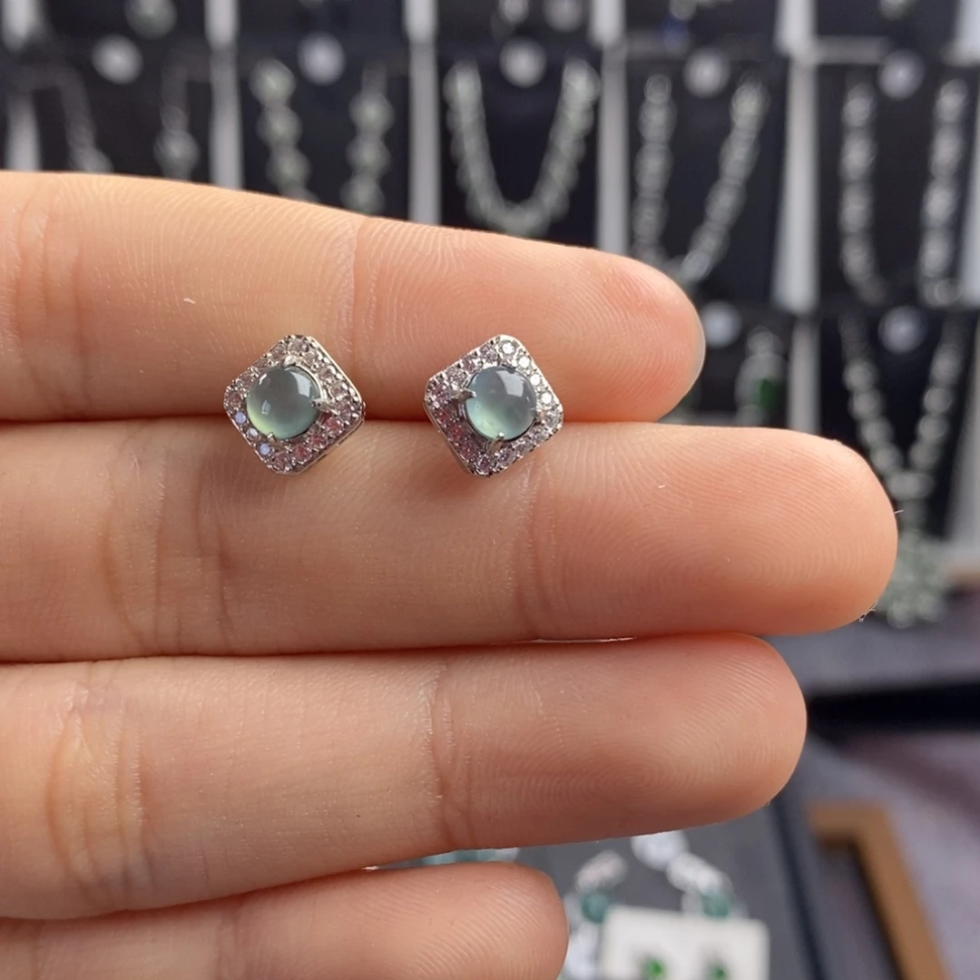 翡翠颈饰银S925镶嵌无证，假一赔四