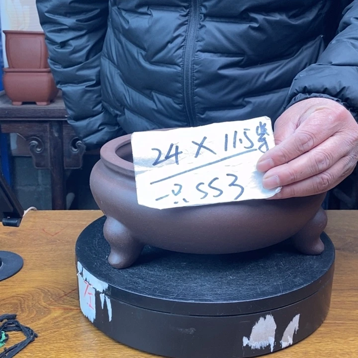 紫砂花盆货号一只SS3