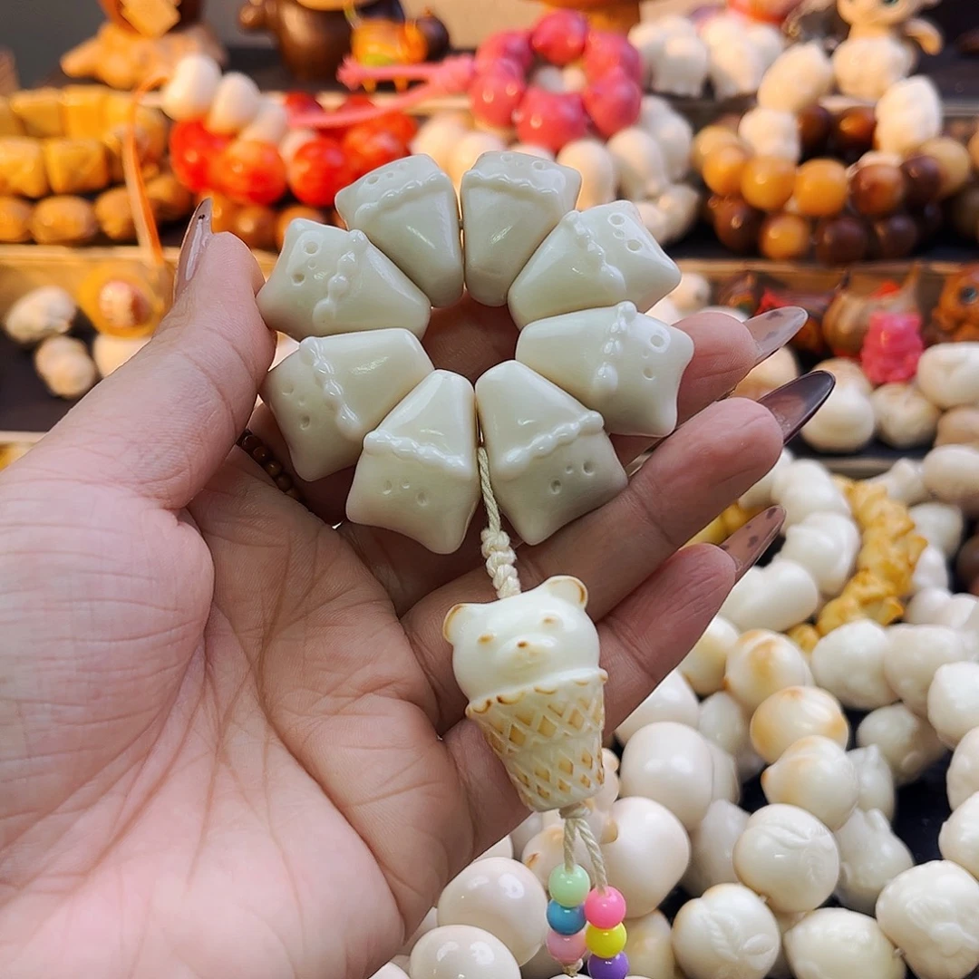 菩提根/象牙果手串冰激凌小猫手捻送滴流