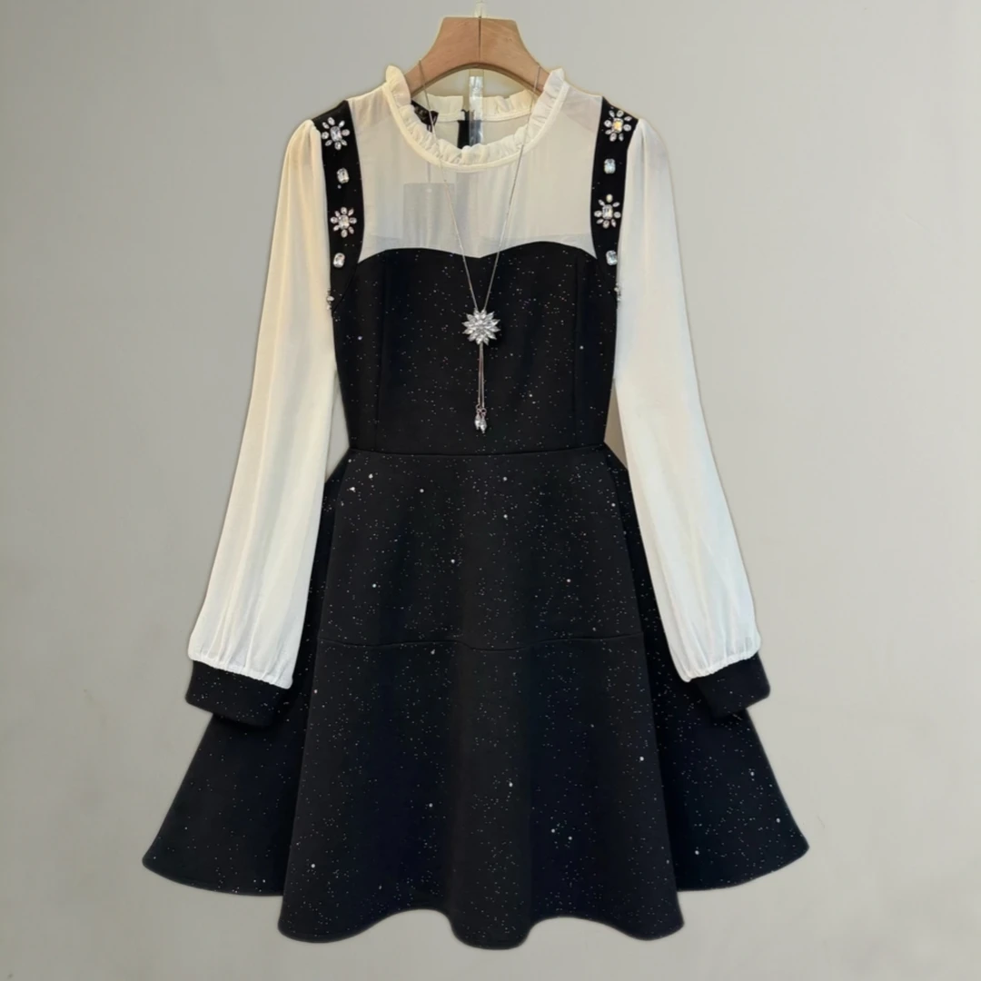 岚岚大码女装新款时尚名媛范显瘦连衣裙9165