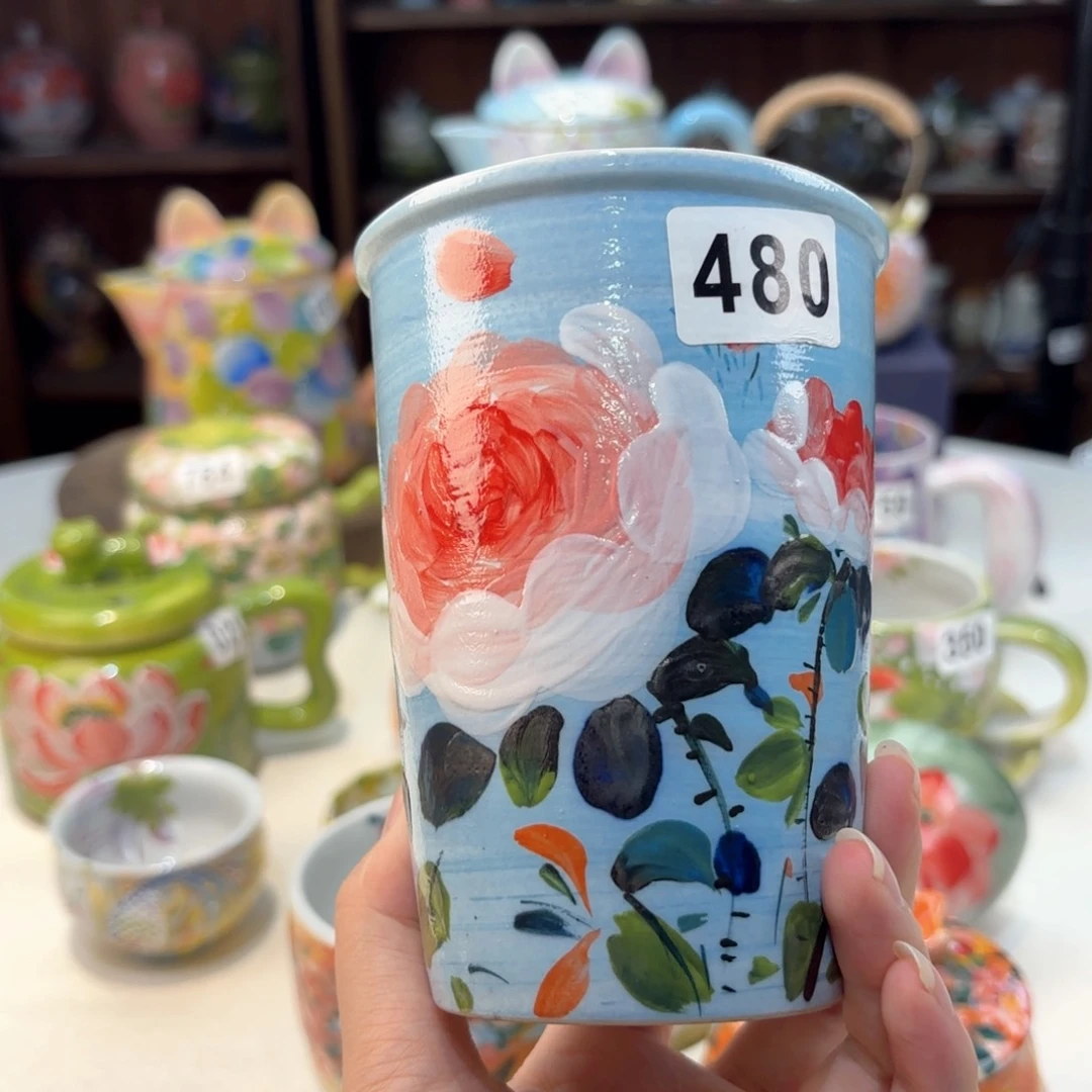 景德镇手绘高温釉下彩陶瓷茶具