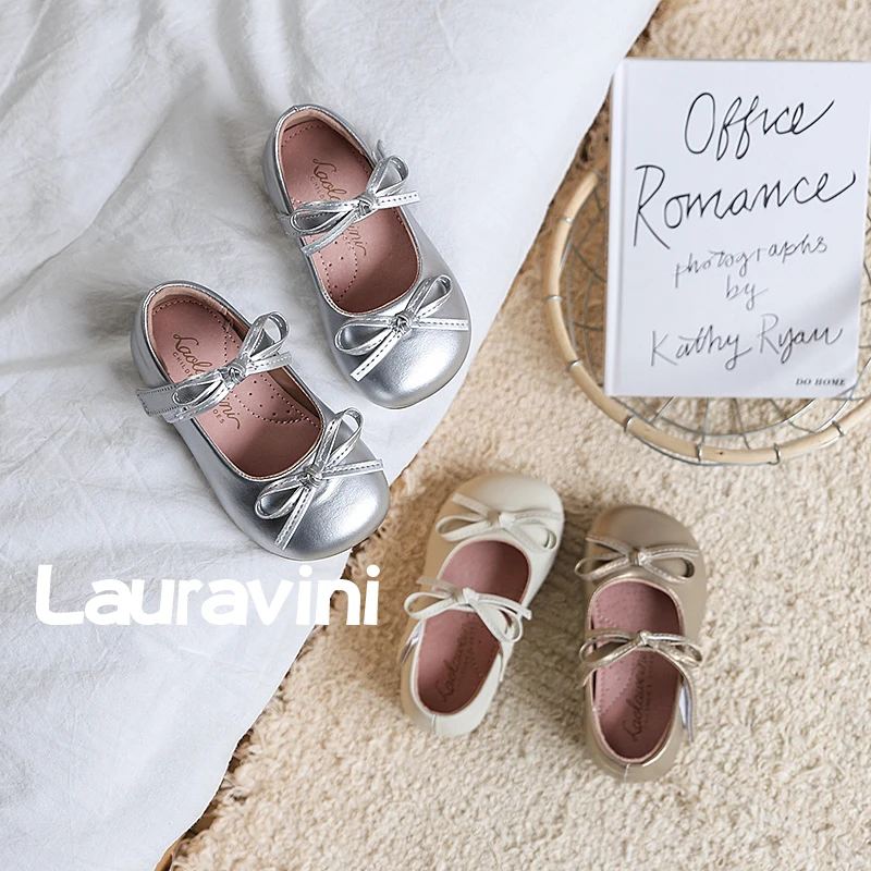 女童皮鞋新款甜美蝴蝶结公主鞋韩式礼服鞋软底洋气单鞋LLWN636