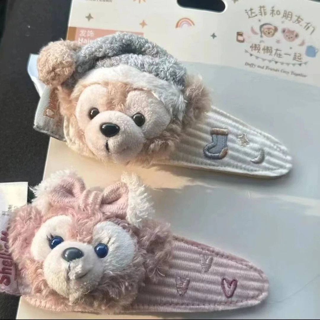 懒懒雪莉玫达菲熊发夹毛绒可爱卡通公仔玩偶发饰一字夹韩系少女心