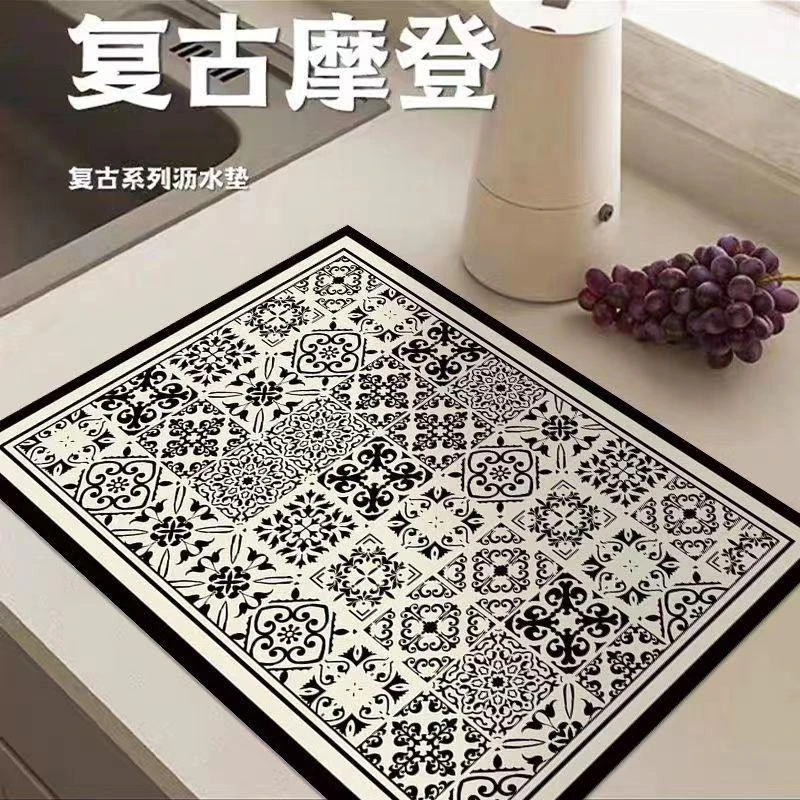 【新疆包邮】厨房台面沥水垫洗手台硅藻泥吸水垫碗筷餐垫隔热桌垫