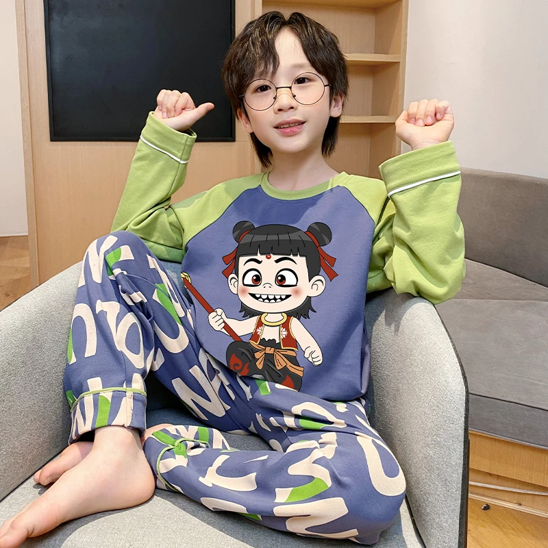 2025儿童睡衣春秋季男童新款长袖纯棉小男孩中大童洋气亲子家居服