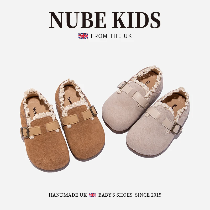 英国NUBEKIDS童鞋女童公主鞋春季新款宝宝时尚简约软底勃肯鞋