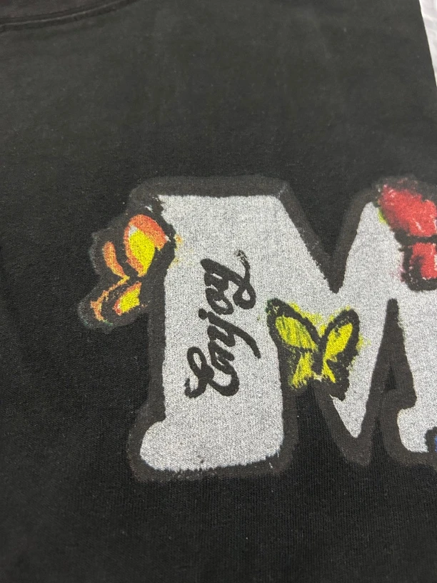 M家蝶园漫步油画短袖T恤夏季潮流休闲T恤（默认微瑕，介意慎拍！）