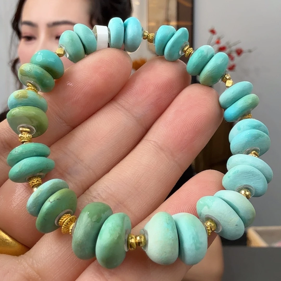 绿松石18K金镶嵌珠宝奇石