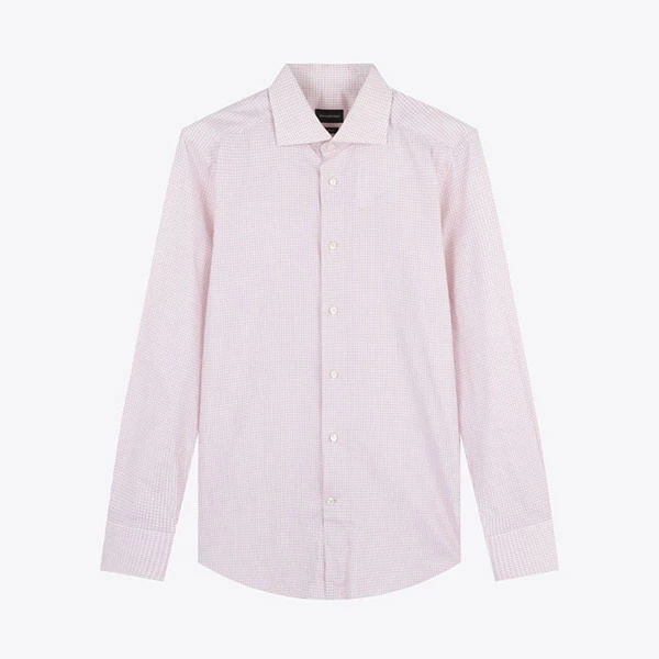 ERMENEGILDO ZEGNA EZ杰尼亚格纹翻领男衬衫衬衣501011-9MS0BA