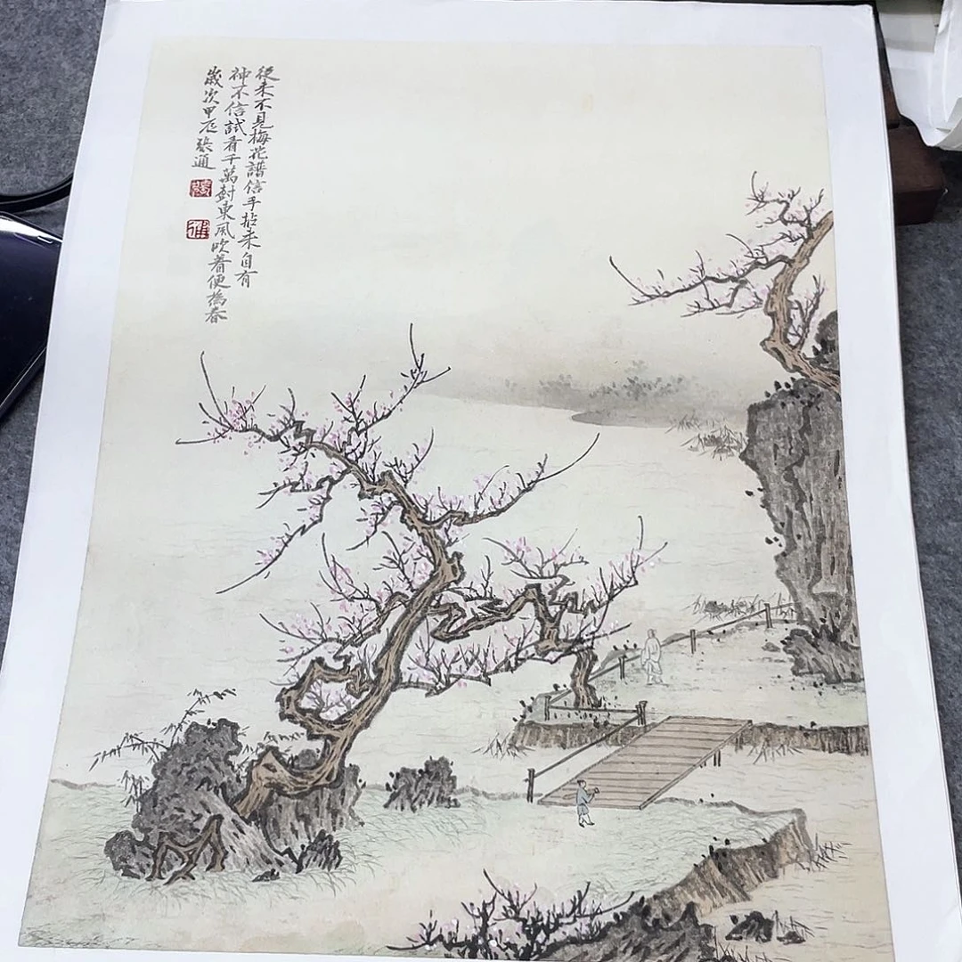 国画手绘国画精品山水，张通