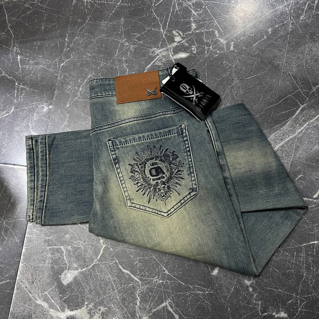 欧品夏季超薄男士牛仔裤修身微弹时尚潮流高端百搭牛仔裤 3289