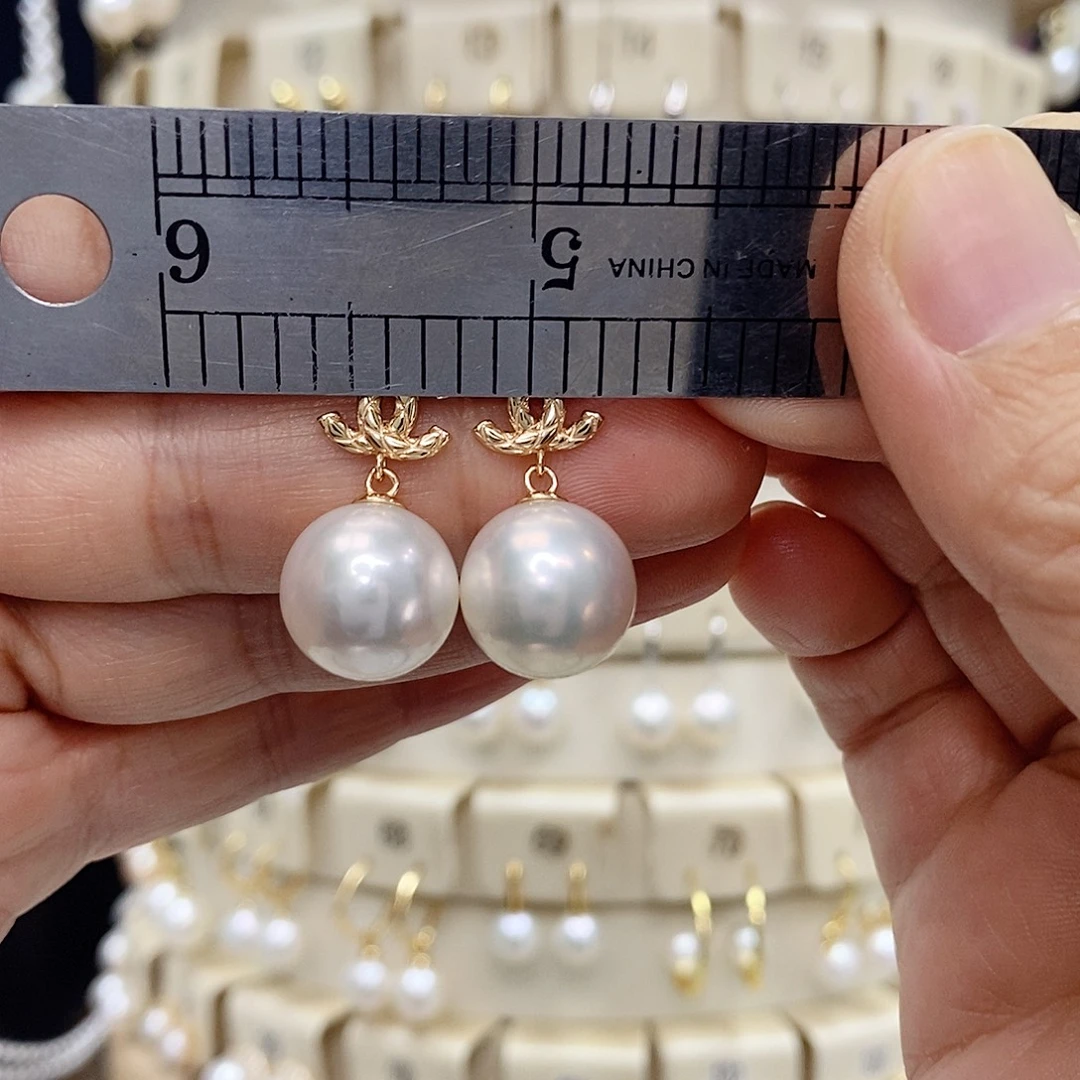 银S925镶嵌淡水珍珠耳饰
