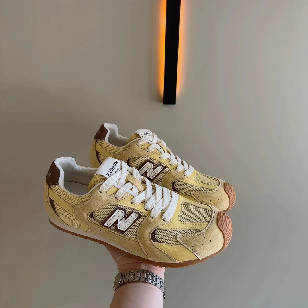 女鞋新款款百伦软底网面透气德训鞋夏款系带洋气百搭潮鞋阿甘鞋