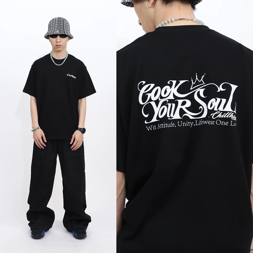 ChillHigh 灵魂涂鸦字 简约休闲系列 280克空气棉基础 纯棉短袖