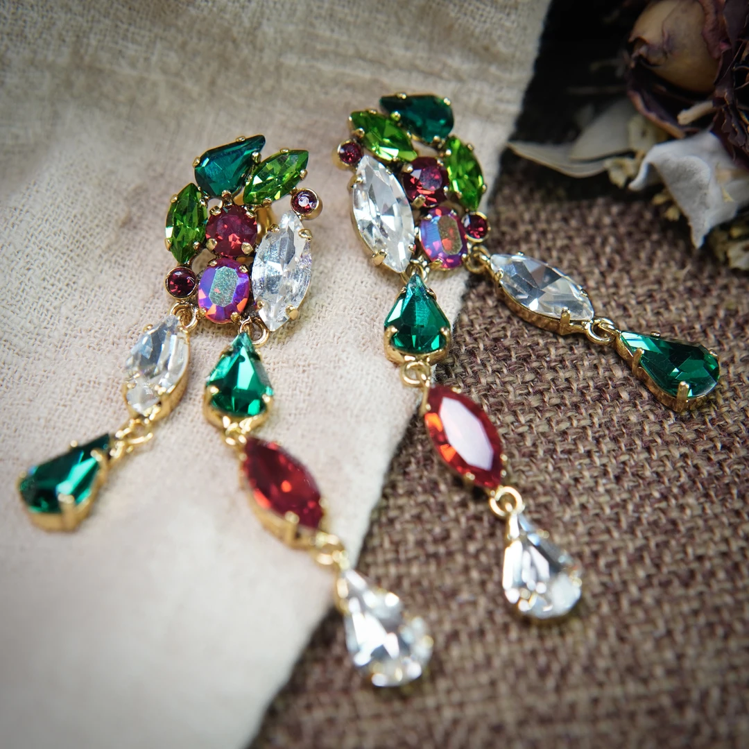 铜合金耳饰 翡冷翠中古耳钉 佛罗伦萨扫肩耳钉K171