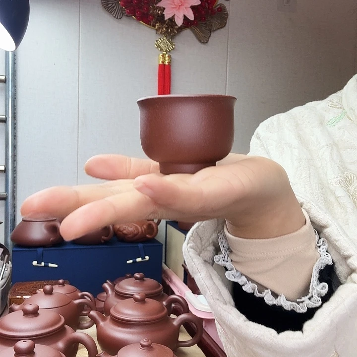 艺***崖茶壶紫砂底槽清小杯60毫升