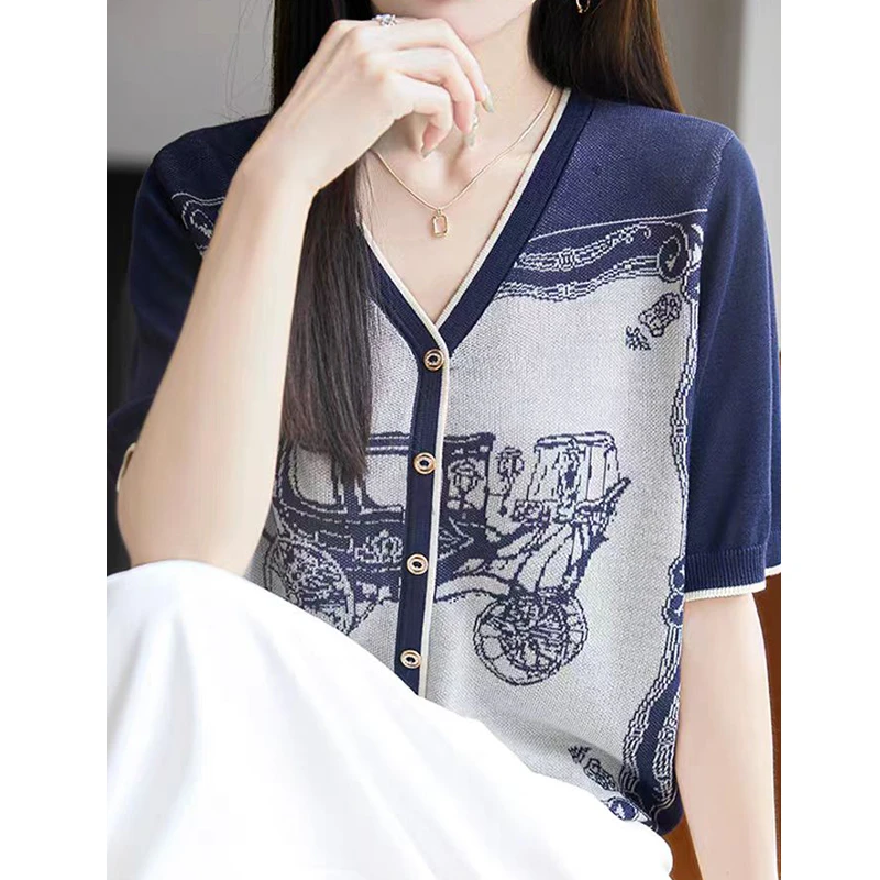 /伦敦/ tt百搭休闲时尚宽松针织女装上衣纯色圆领红短袖女士