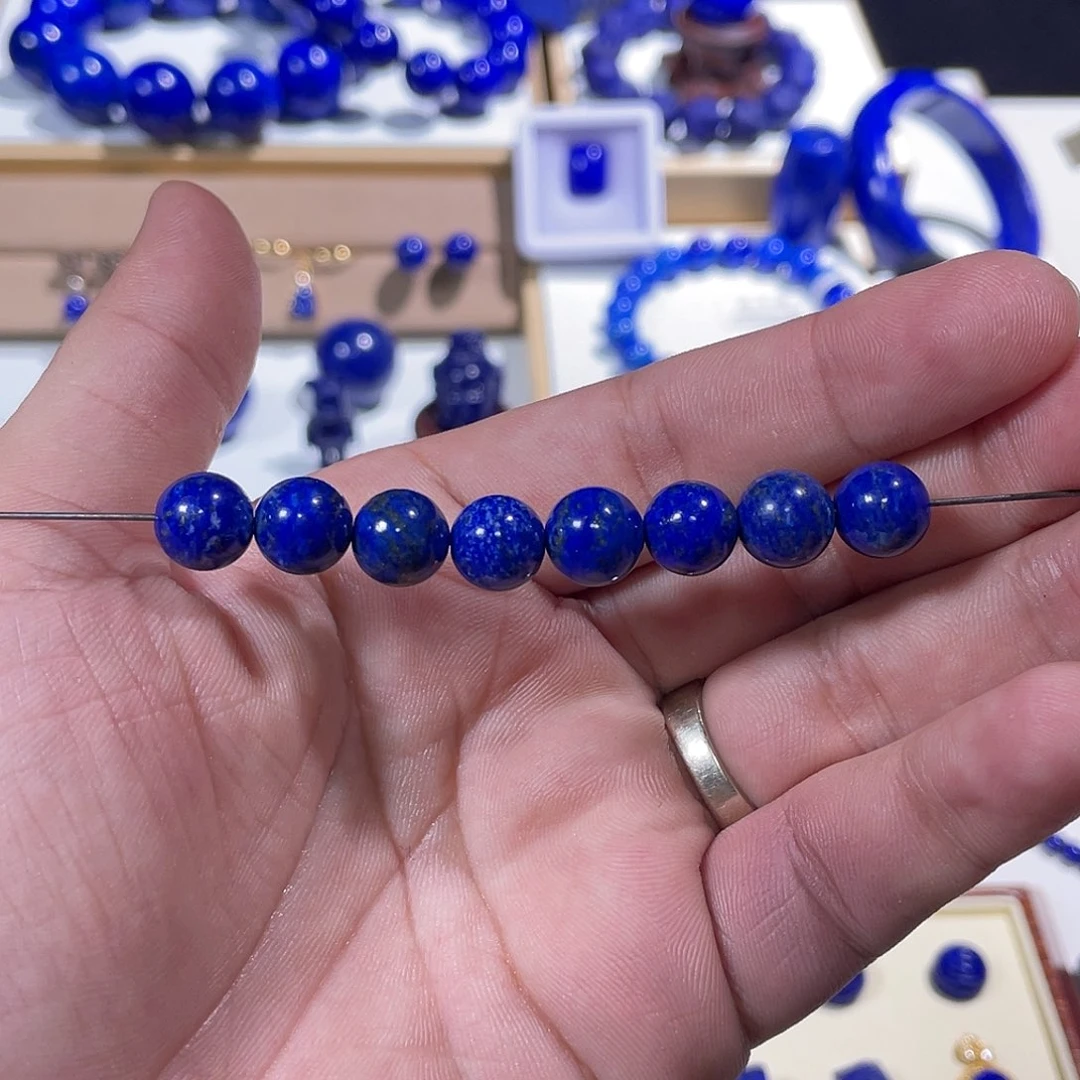 青金石未镶嵌单珠9.5mm8颗蔬****的