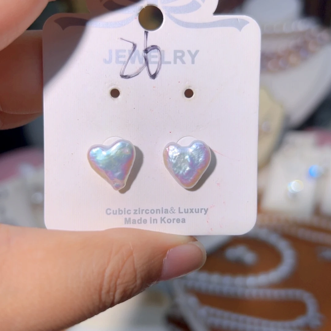 极光爱心淡水珍珠银S925镶嵌