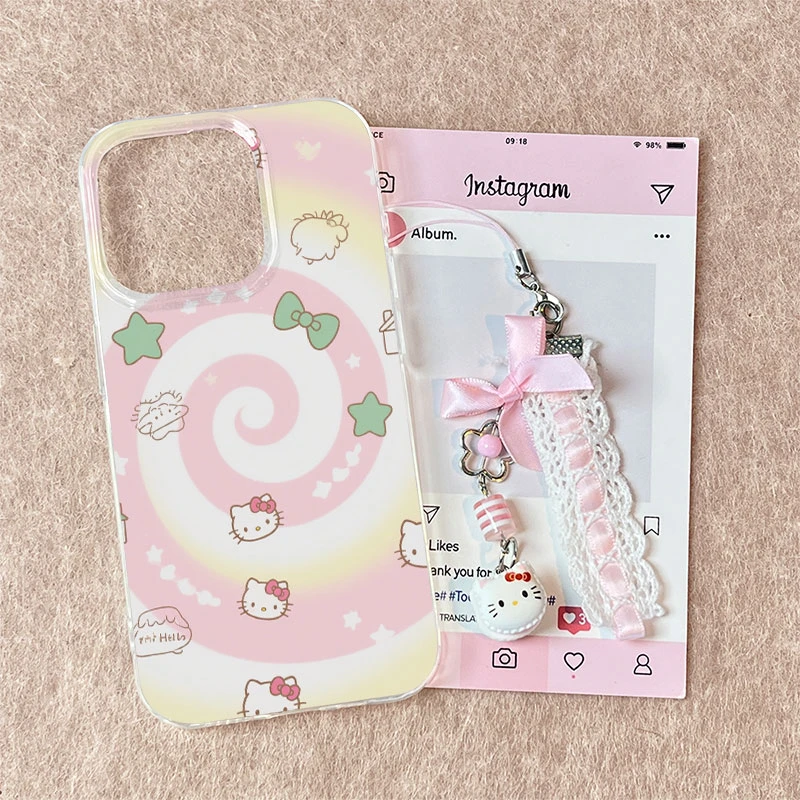 甜甜圈KT猫适用苹果13手机壳软iphone16pro/15小米vivo华为oppo套