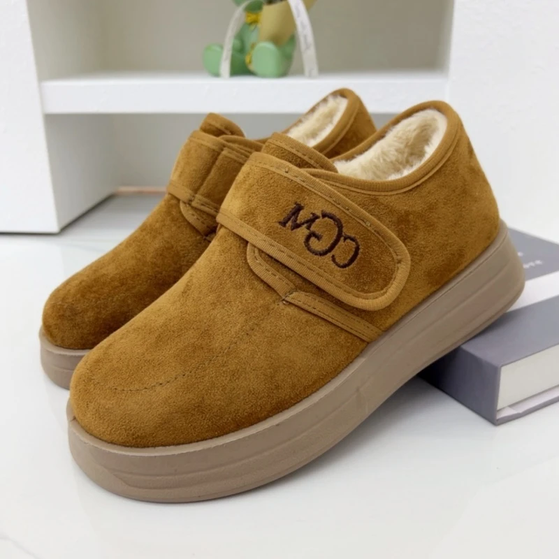 休闲风潮流风纯色韩版雪地靴棉鞋冬季老北京棉鞋保暖防寒加绒棉鞋