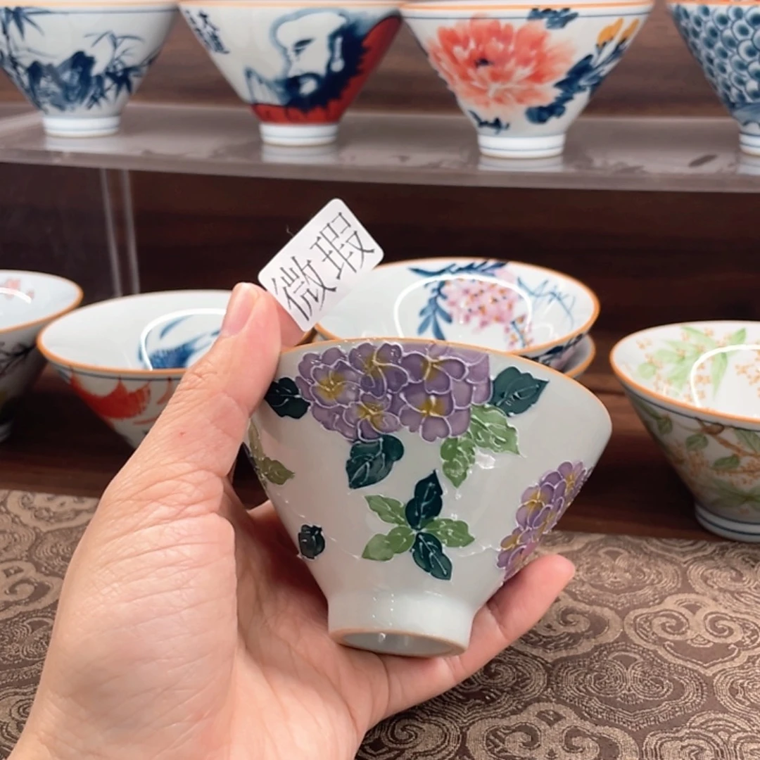 釉下手绘茶具微瑕