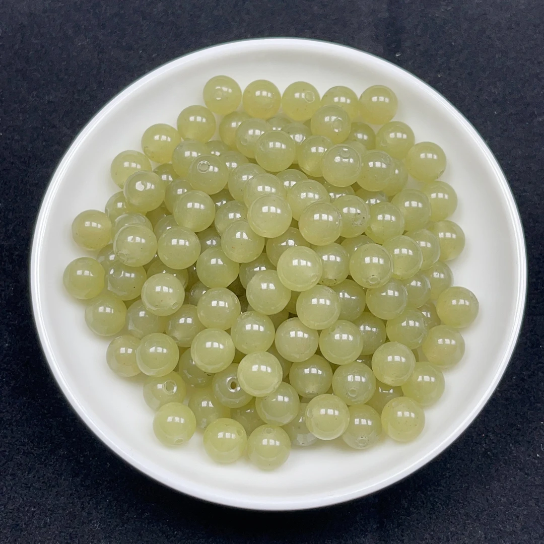 和田玉晴水圆珠N181卡4mm散珠60颗