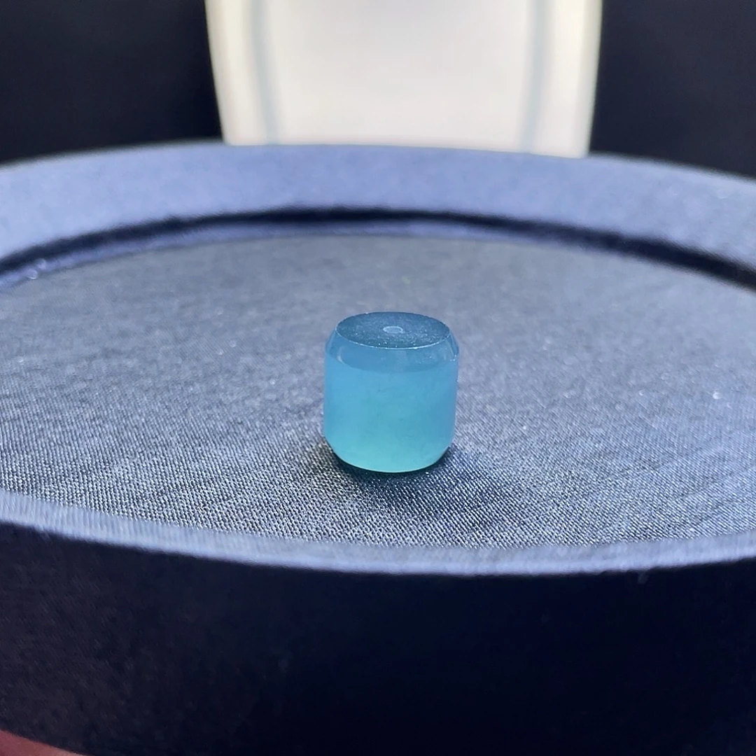 人***志翡翠散珠12.8mm桶珠单个