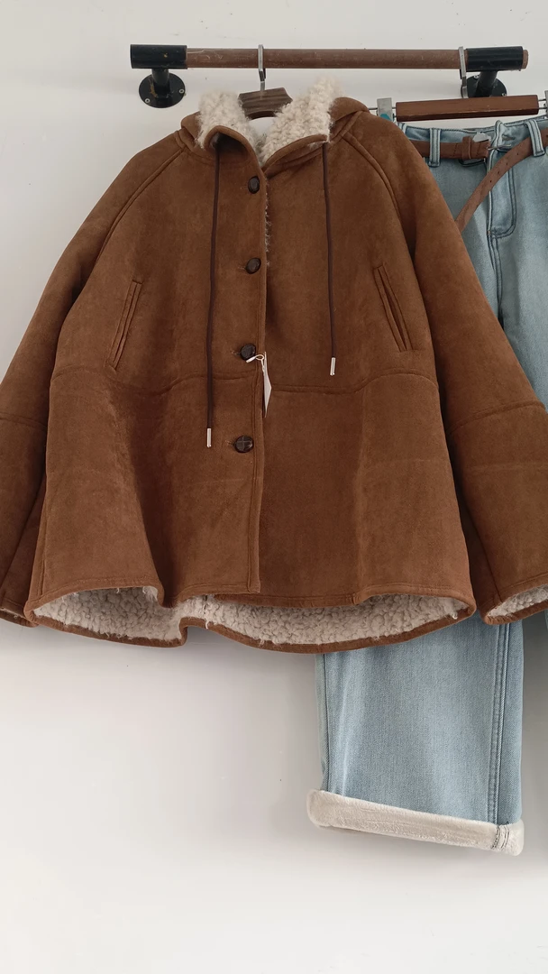 2024新款带帽毛毛外套