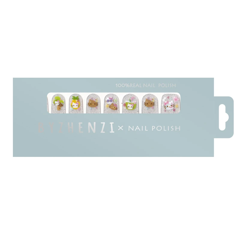 BYZHENZI STORE【夏威夷 】 蒂可爱亮片卡通美甲贴纸甲油膜