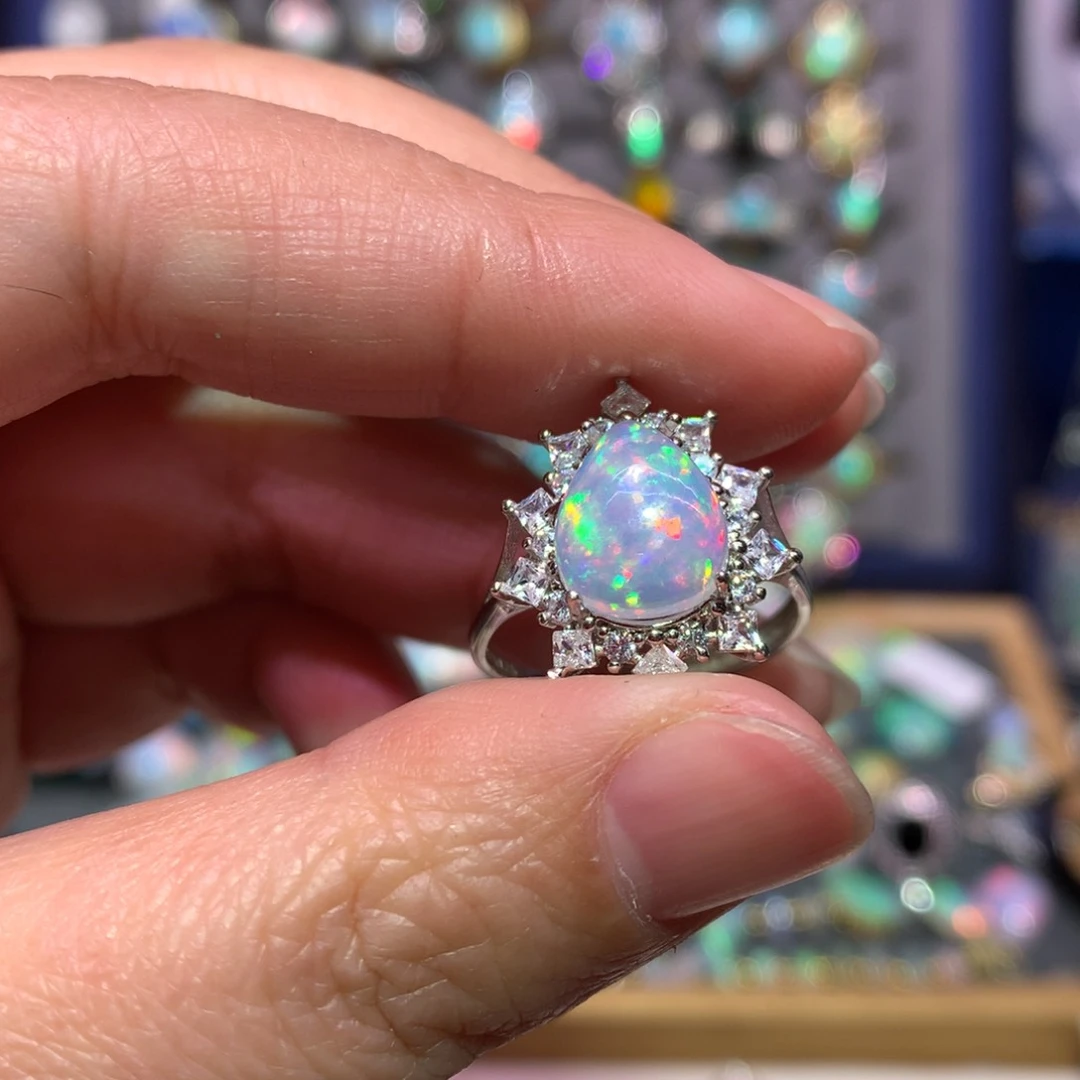 银S925镶嵌欧泊戒指款式?*?