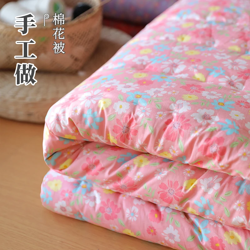 直播专享纯棉花填充棉被 学生宿舍保暖厚被抗寒 亲肤透气舒适睡眠