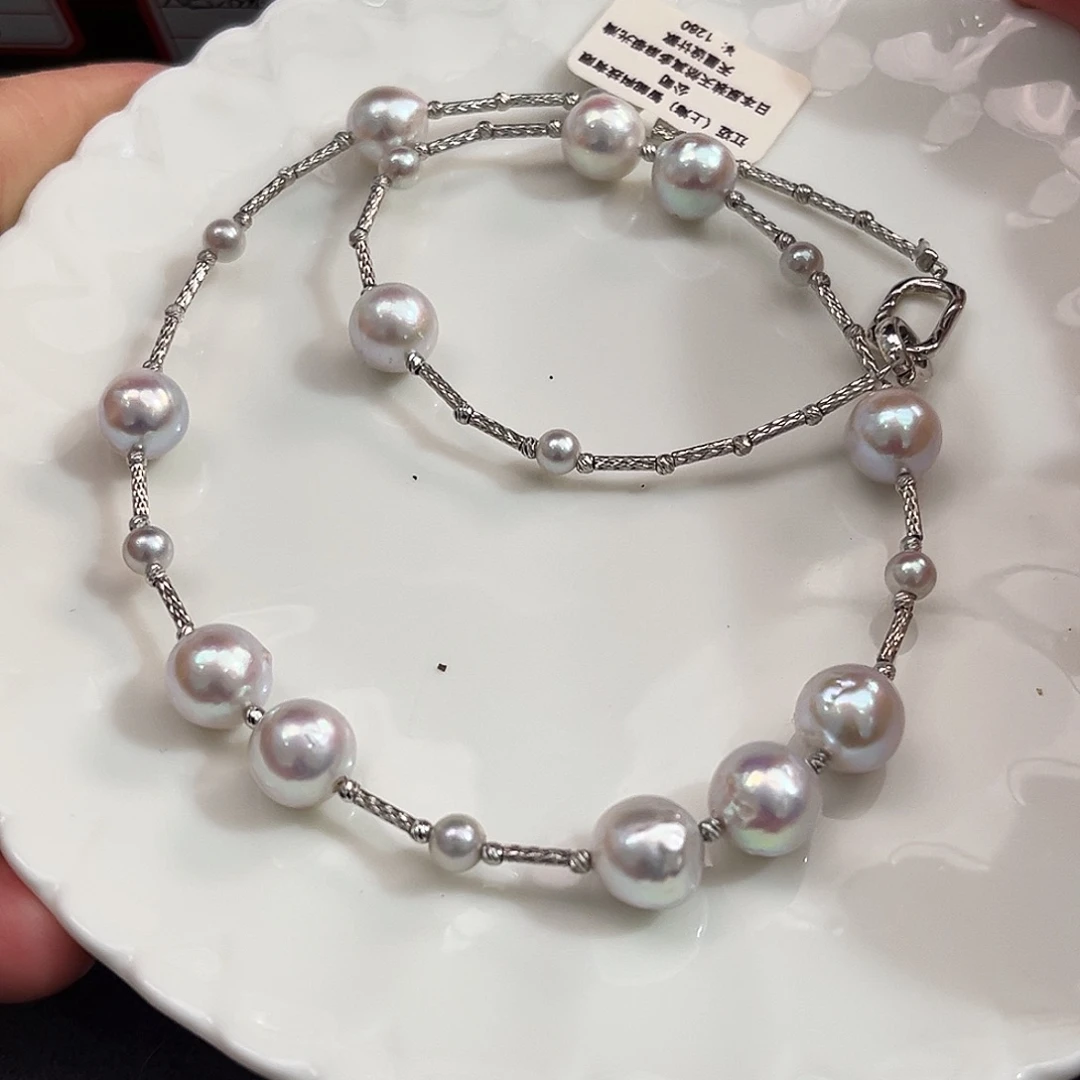 未镶嵌海水珍珠特价真多麻微巴设计款项链