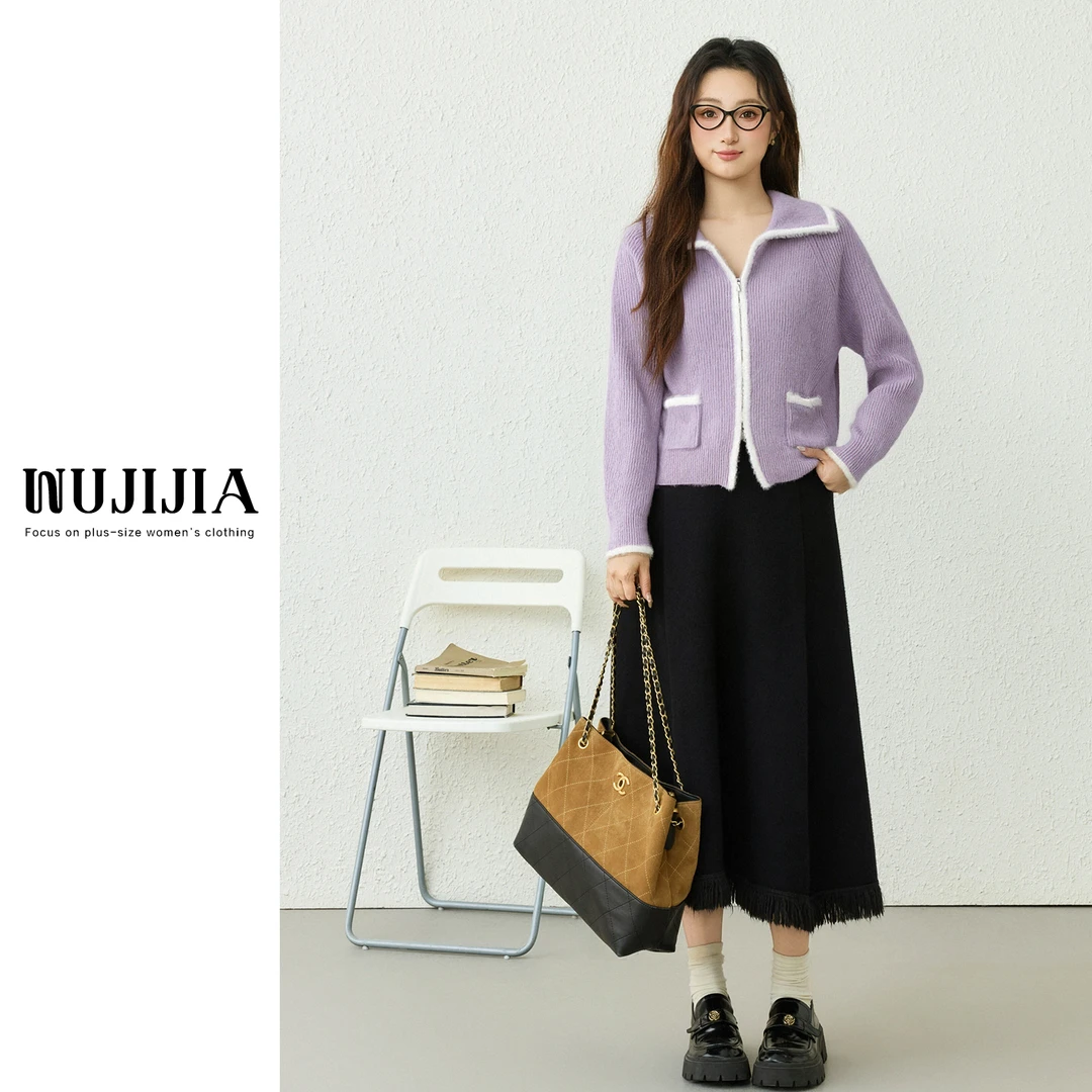 ZL113861上衣搭配ZL98869黑色长半裙