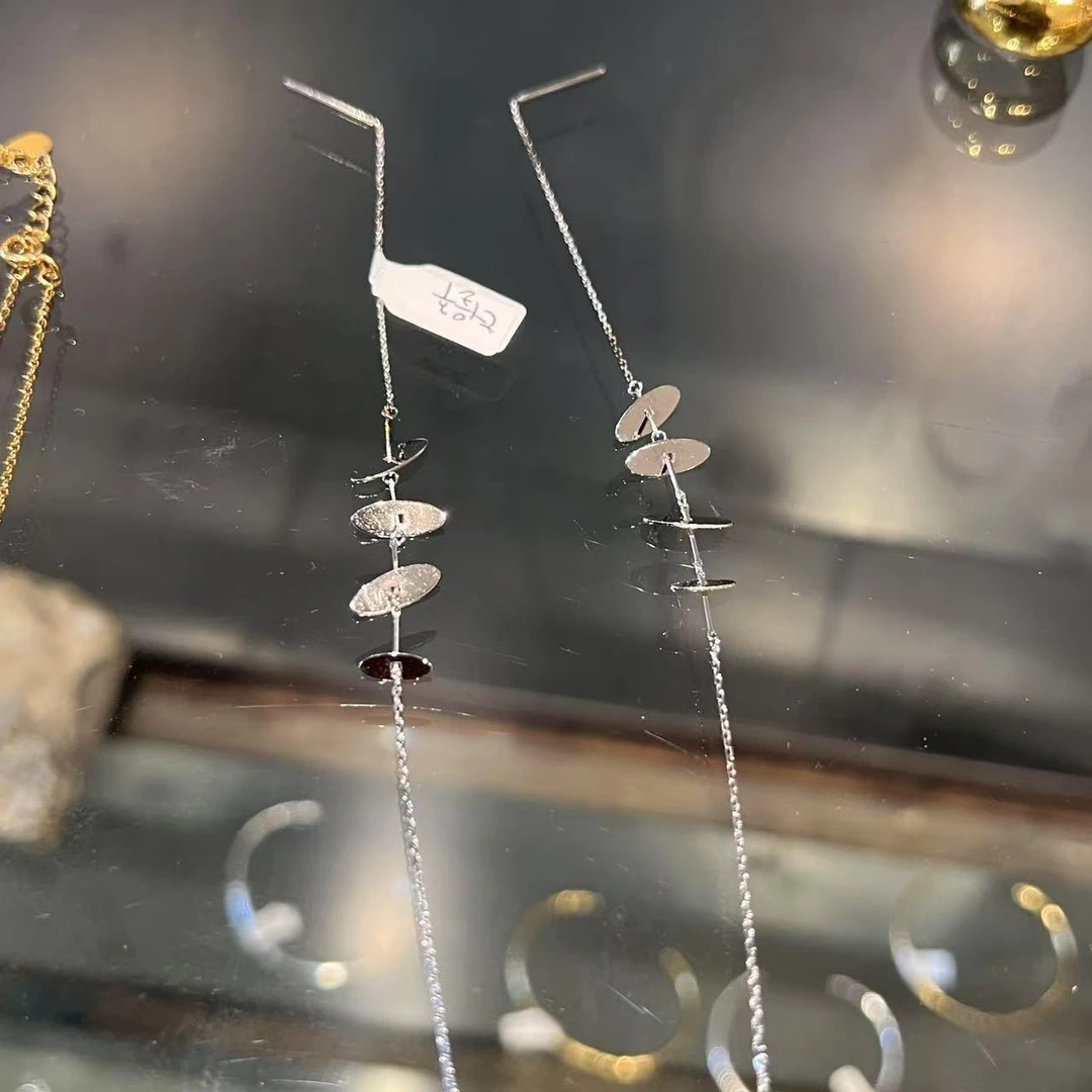 非金属仿珍珠耳饰 0319A01 TJ韩国直播代购925银设计师线条耳饰