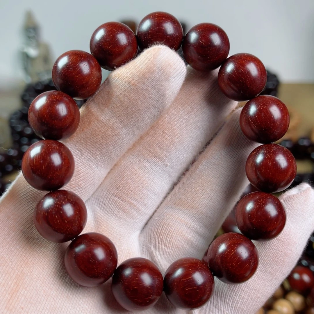 小叶紫檀手串/手链1.5高油润龙鳞满金星