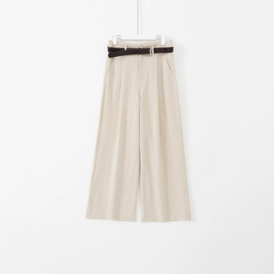 几里与麻 秋季纯色高腰长裤 裤长103 2081991