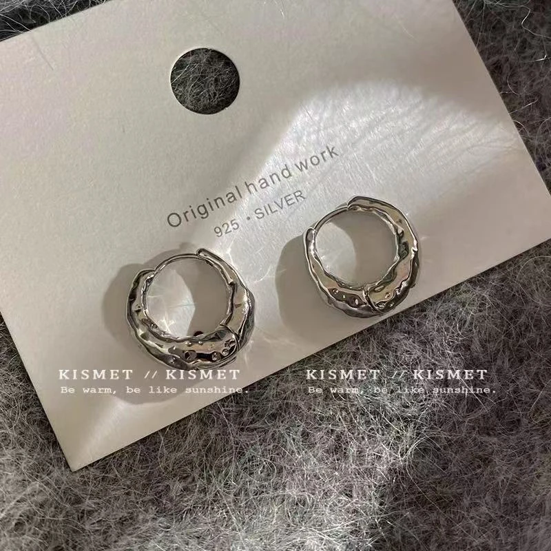 铜合金耳饰 冷淡风耳环小众设计感高级冷性风耳钉女耳扣青岛耳饰