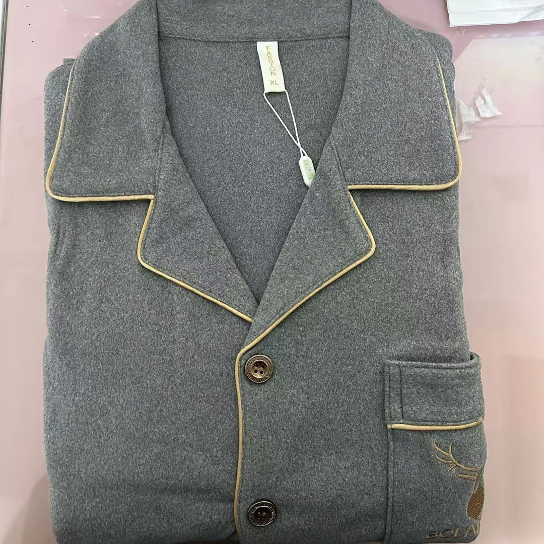 68-男士秋冬季鹿角德绒长袖长裤套装