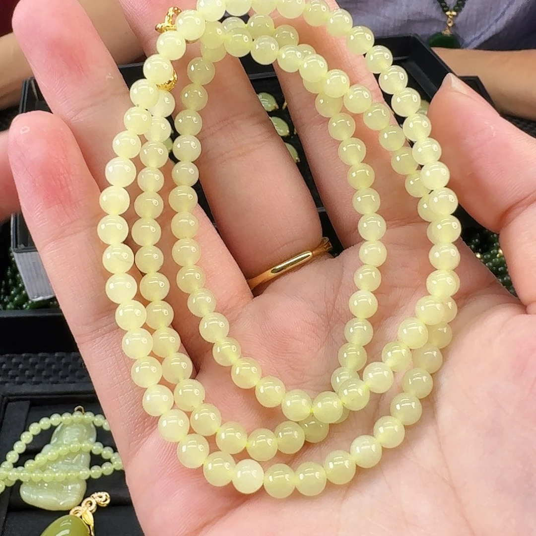 和田玉未镶嵌颈饰冰黄卡5 108