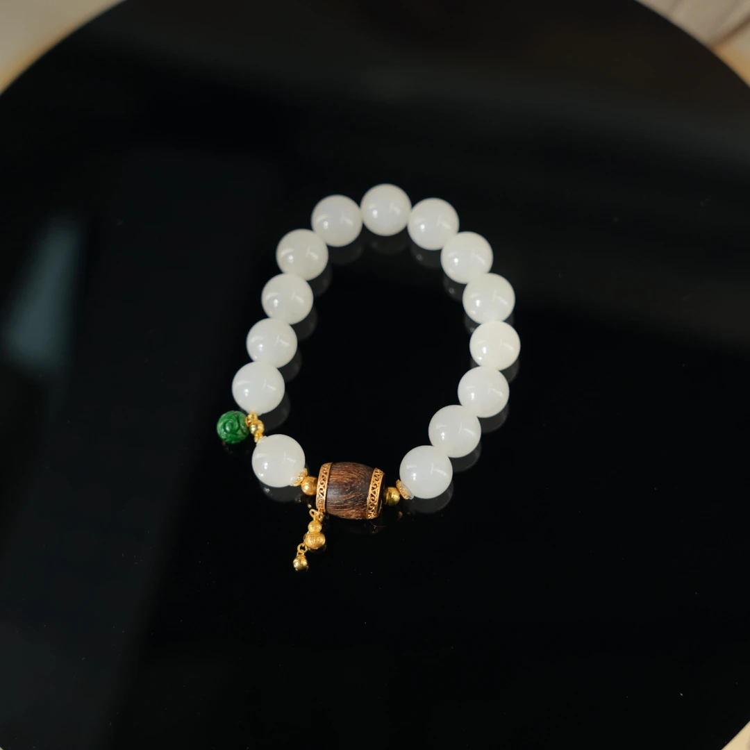 木之雪-天然和田玉18K金手串