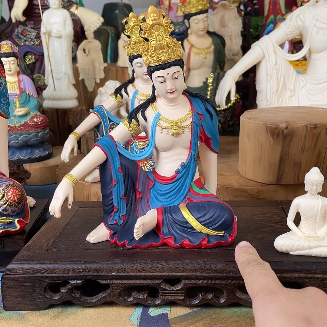 飛***風石材自在观音摆件20