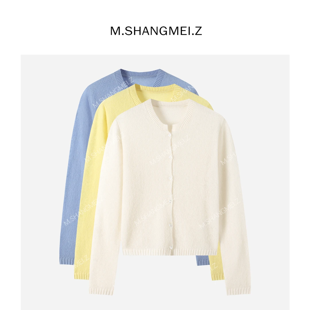 M.SHANGMEI.Z/沐熙【西西里】美大哥洋气羊绒百搭毛衣开衫X113166