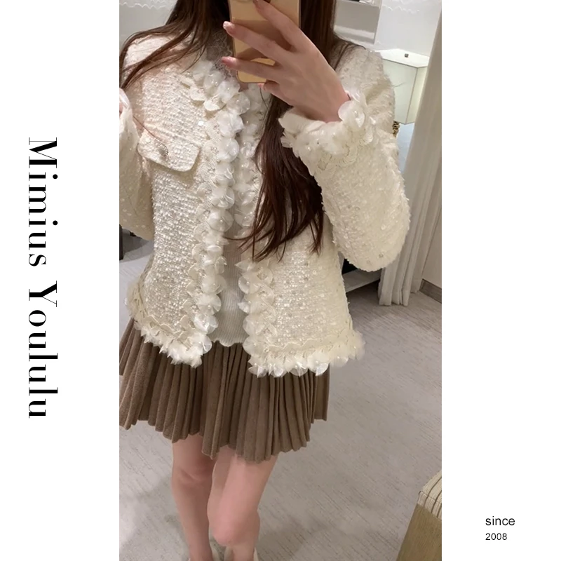 【mimius】七七 立体花边小香风外套 F09289