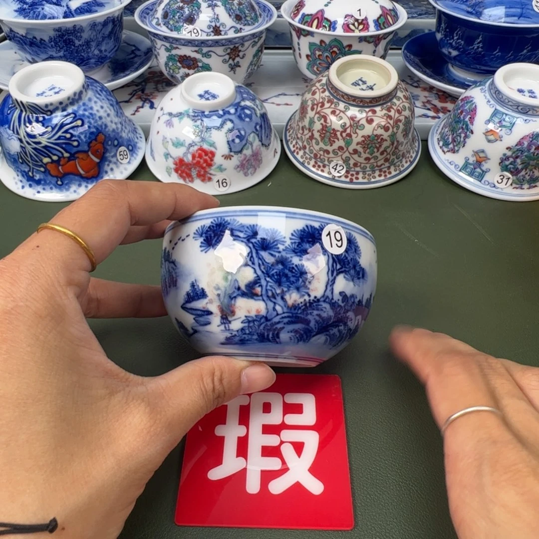 陶瓷景德镇纯手工纯手绘茶具木木19开片