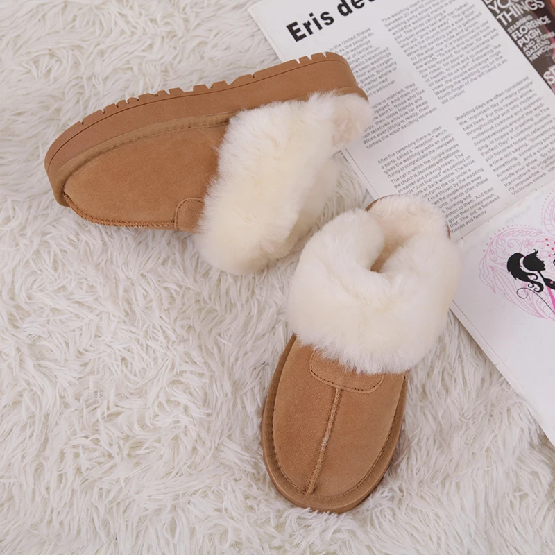 女包头款欧美防水台休闲风时尚包头拖保暖舒适百搭厚底加绒防滑