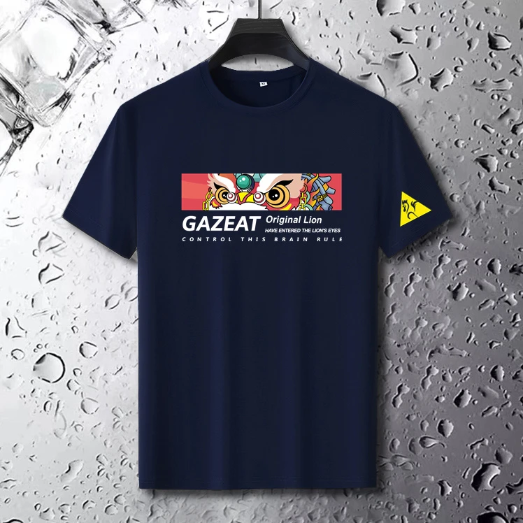 法莱尔公鸡夏季新款男士大码莫代尔冰丝短袖冰感潮流t恤国潮狮子