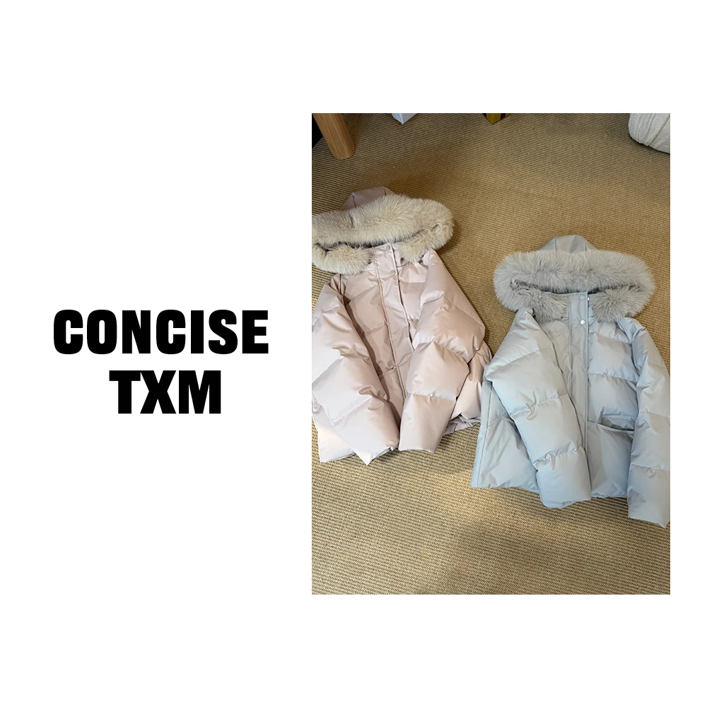 【唐小木】狐狸毛鹅绒服 新款秋冬时尚百搭保暖羽绒服 YR1224