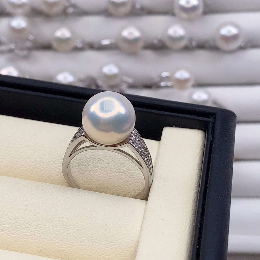 月***扬戒指银S925镶嵌淡水珍珠11/12mm