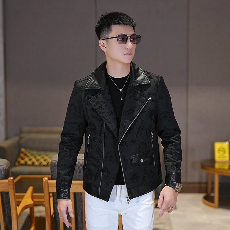 【ITEX】秋季潮流2025男士时尚潮流百搭轻奢休闲翻领夹克外套帅气